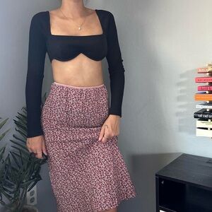 black princess polly underwire square neck crop top